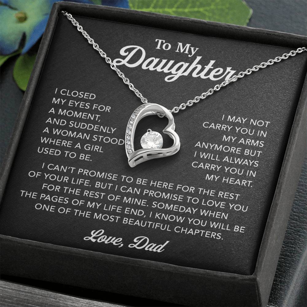 To My Daughter Necklace, Gift for Daughter from Dad, Father Daughter Necklace 28_3_Black