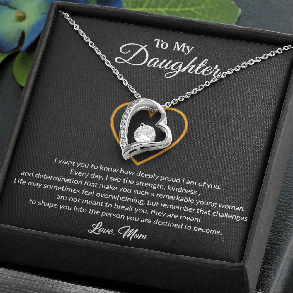 To My Daughter Necklace, Gift for Daughter from Dad, Father Daughter Necklace 10_8_Black