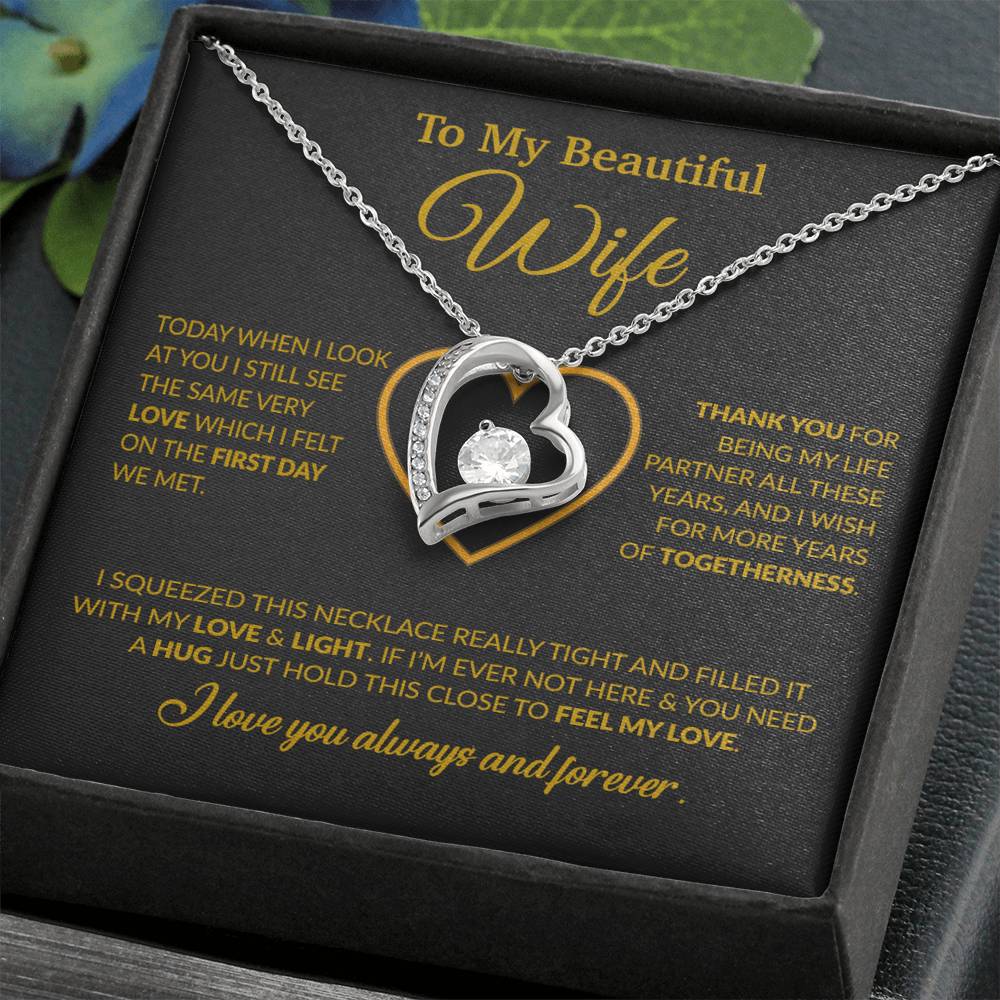 To My Wife Necklace, Christmas Gifts For Women, Anniversary Gift For Wife 9_12_Gold