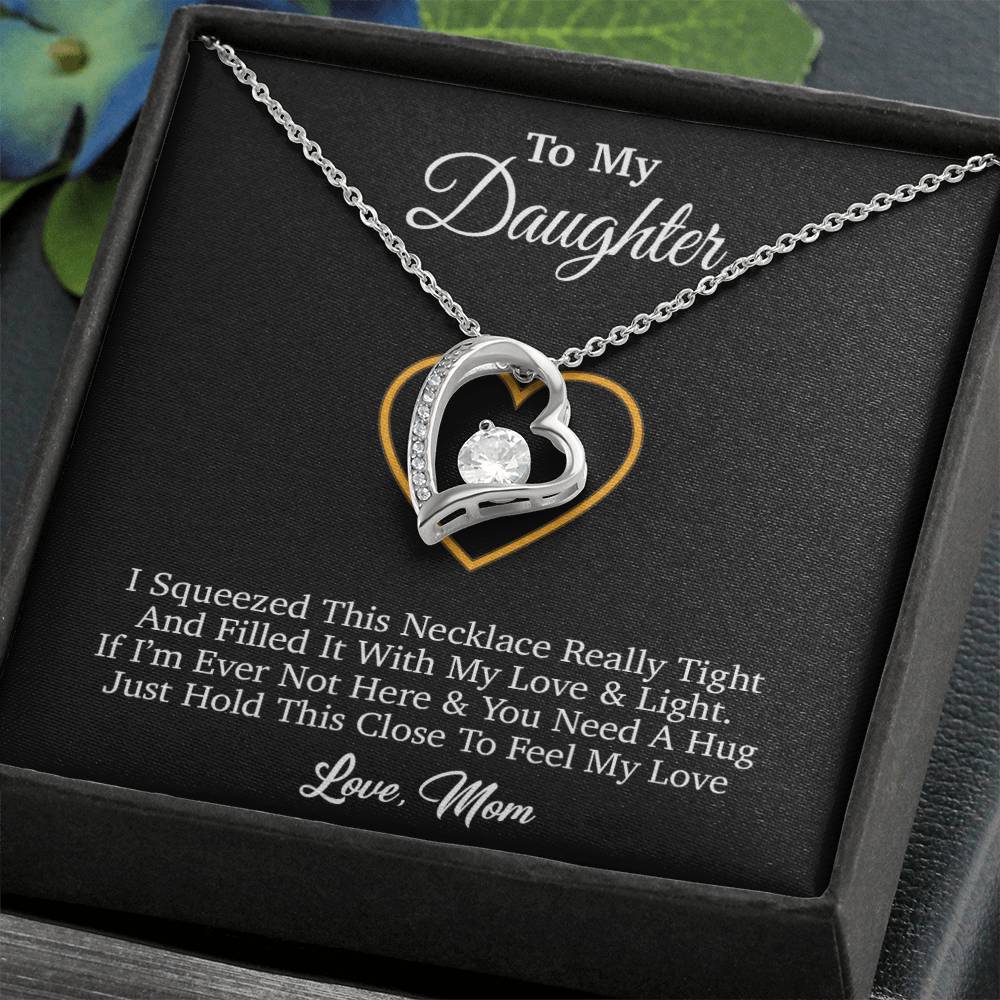 To My Daughter Necklace, Gift for Daughter from mom, Daughter mother Necklace 1_4_Black
