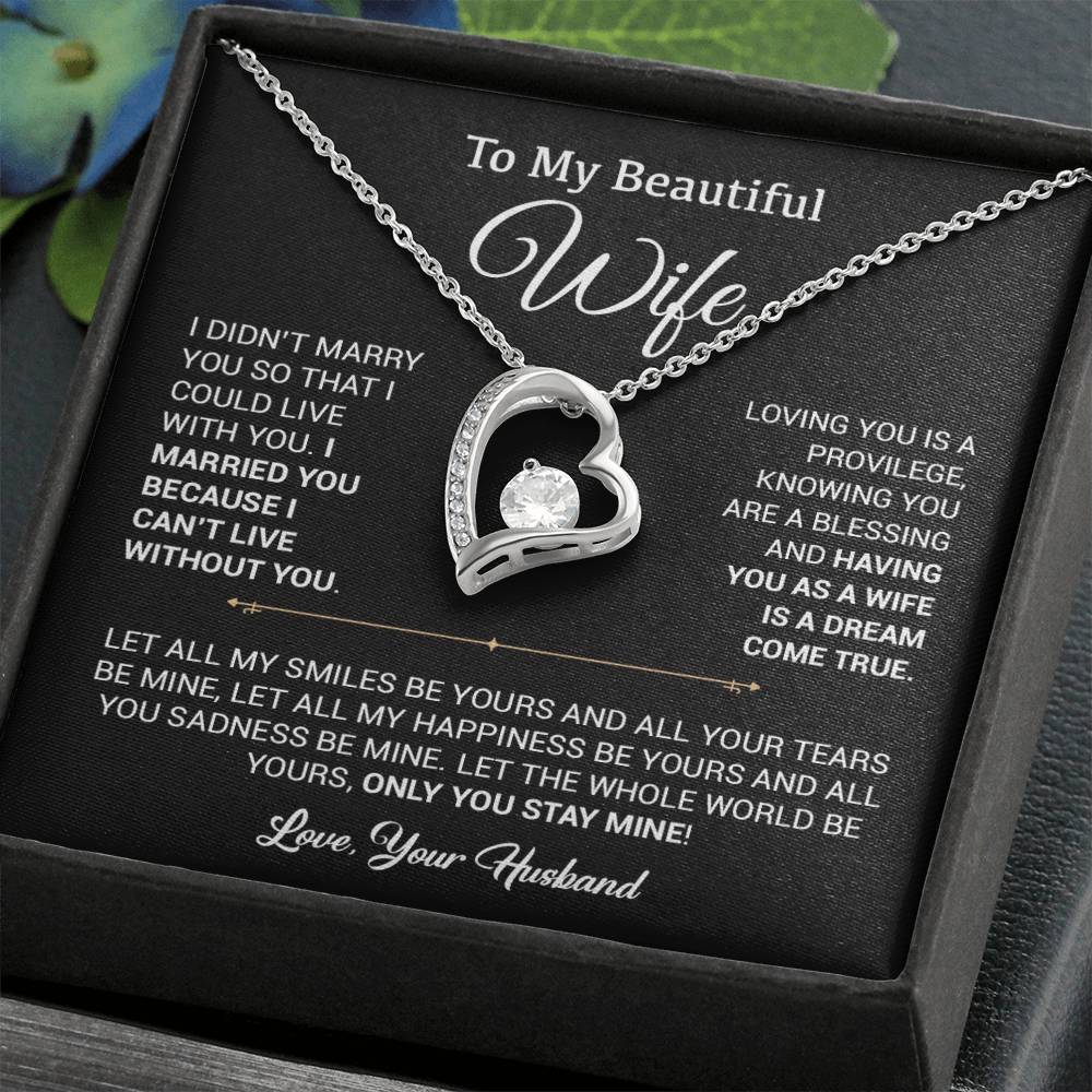 To My Wife Necklace, Gift For Wife, Anniversary Gift For Wife, Christmas Gift 30_9_Black