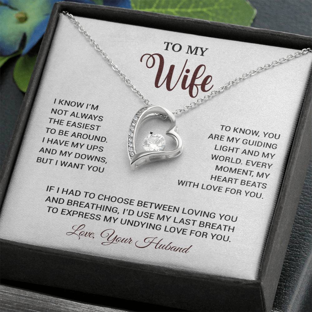 To My Wife Necklace, Gift For Wife, Anniversary Gift For Wife, Necklace For Wife 16_9_White