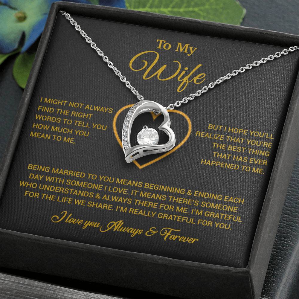To My Wife Necklace, Gift For Wife, Anniversary Gift For Wife, Necklace For Wife 20_6_Gold