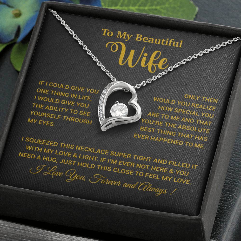 To My Wife Necklace, Wife Gift From Husband, Wife Husband Necklace, Christmas Gift 19_9_Gold