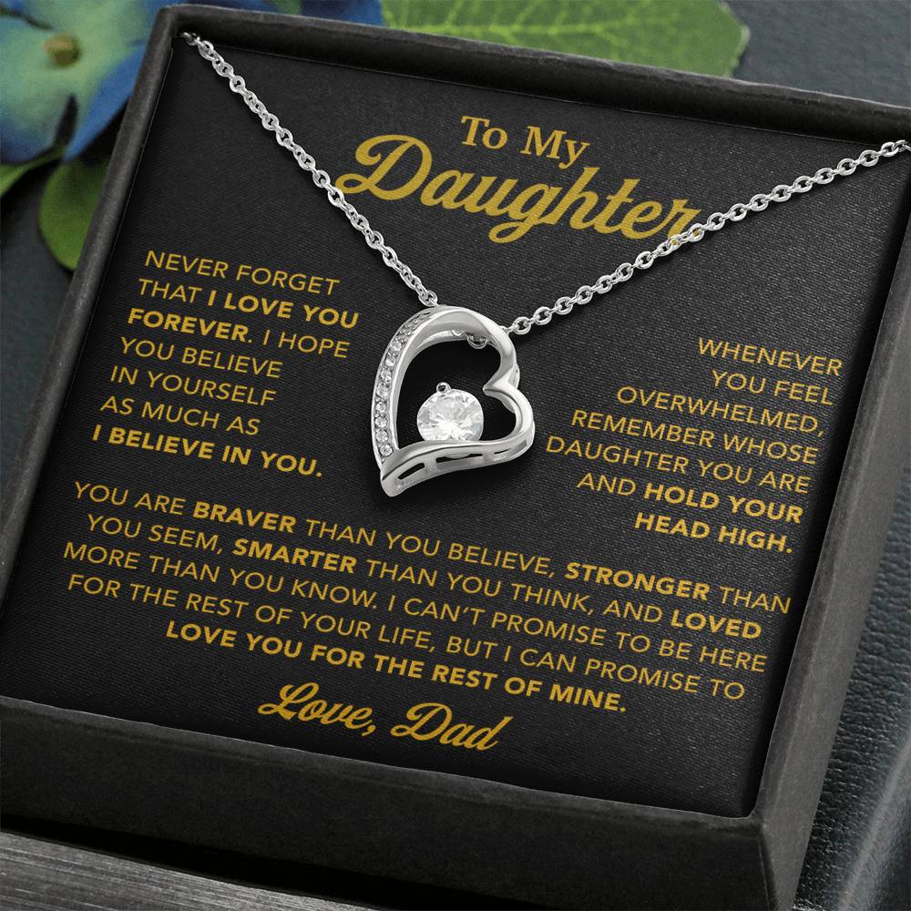 To My Daughter Necklace, Gift for Daughter from Dad, Father Daughter Necklace 26_10_Gold