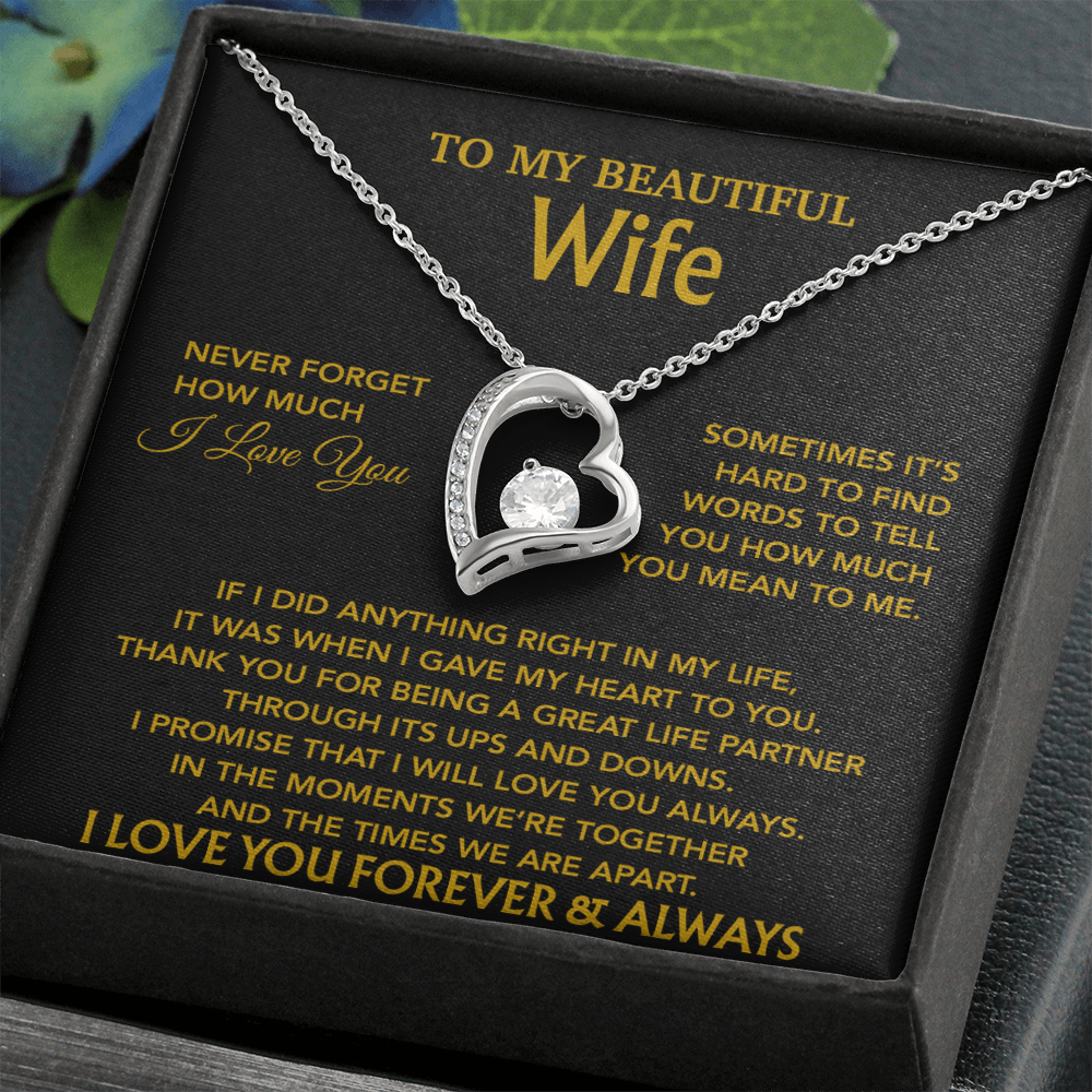 To My Wife Necklace, Christmas Gifts For Wife, Anniversary Cute Gift For Wife_Gold_20_8