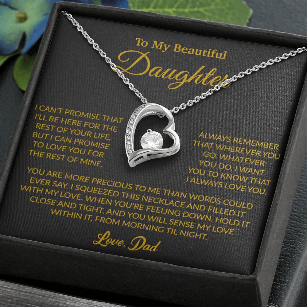 To My Daughter Necklace, Gift for Daughter from Dad, Father Daughter Necklace 8_6_Gold