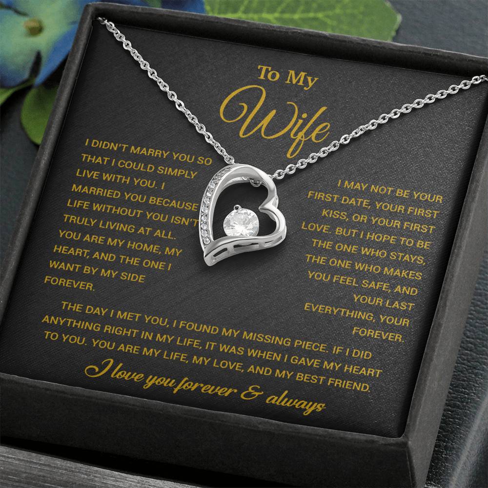 To My Wife Necklace, Gift For Wife, Anniversary Gift For Wife, Necklace For Wife 21_9_Gold