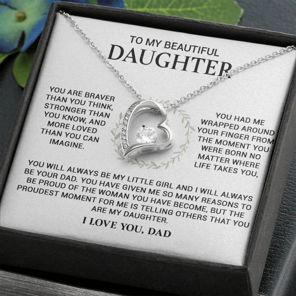 To My Daughter Necklace, Daughter Gift From Dad, Birthday Gift for Daughter