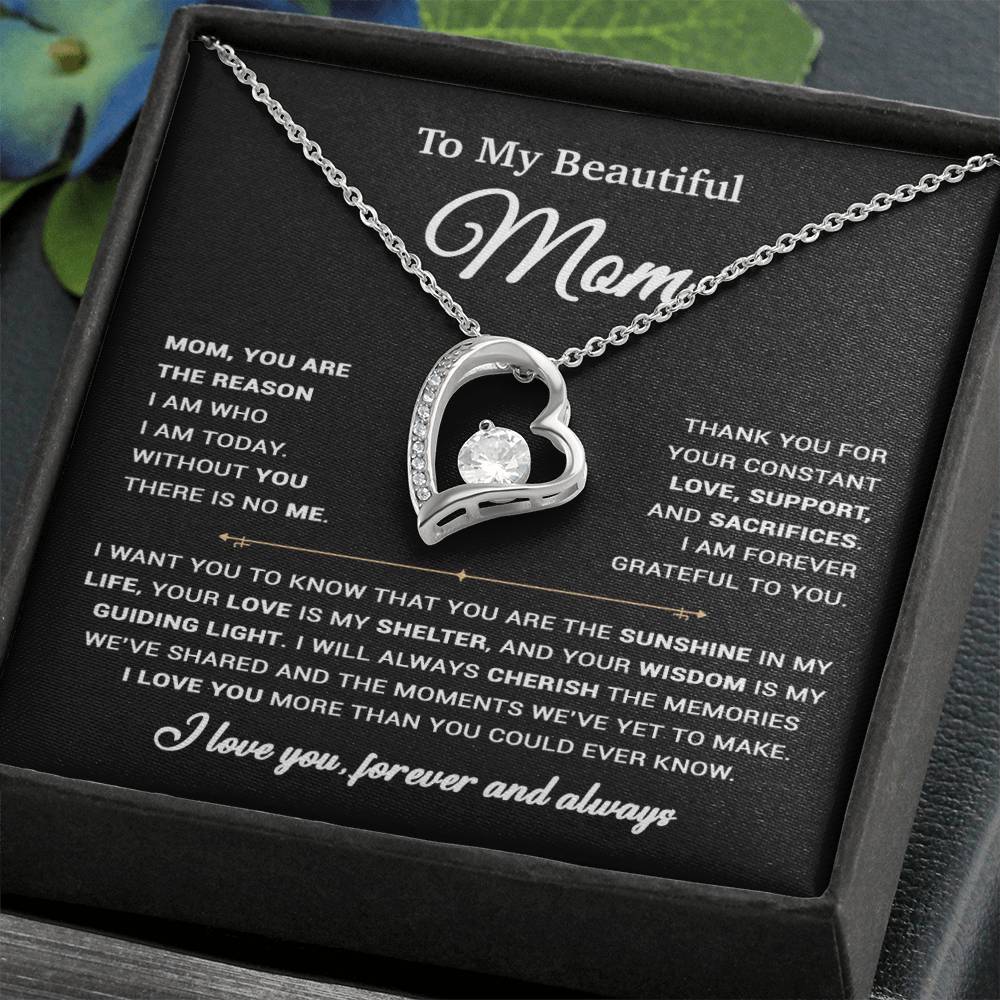 To My Mom Necklace, Sentimental Mother's Day Gift For Mom From Son 31_3_Black