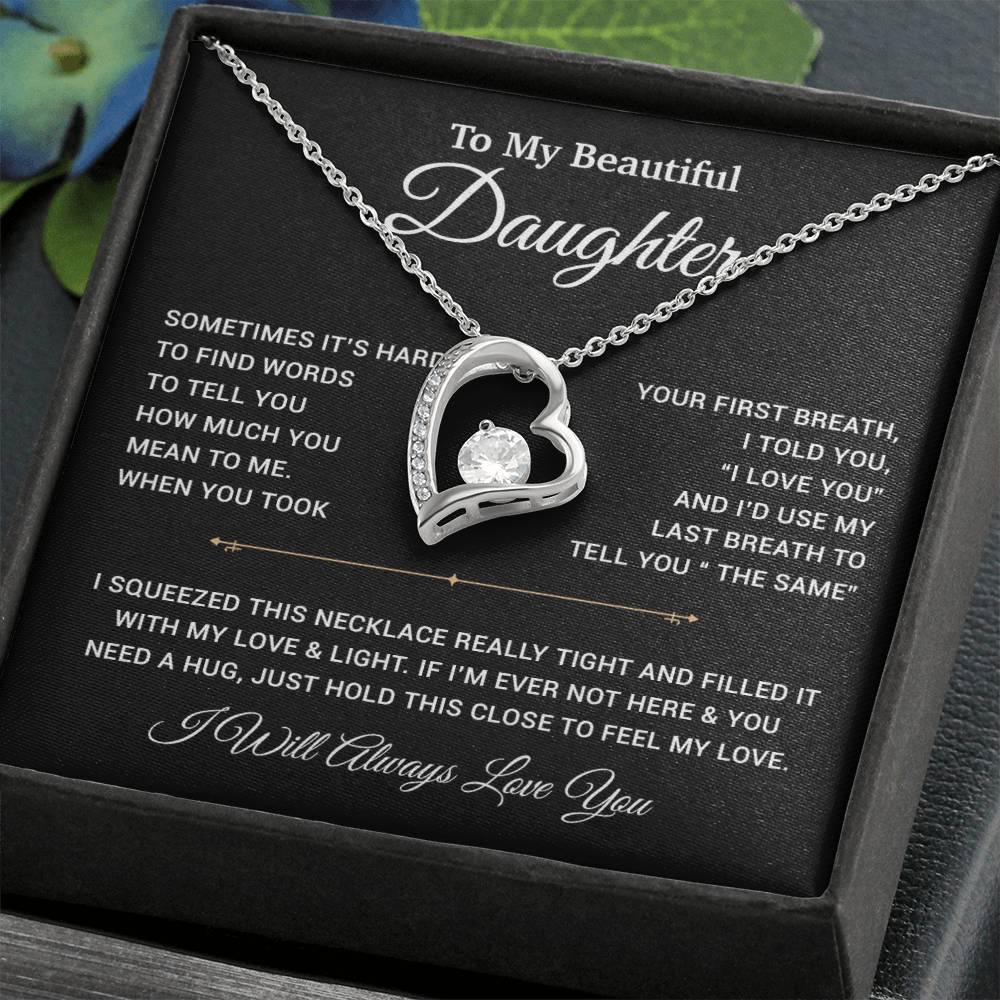To My Daughter Necklace, Gift for Daughter from Dad, Father Daughter Necklace 22_11_Black