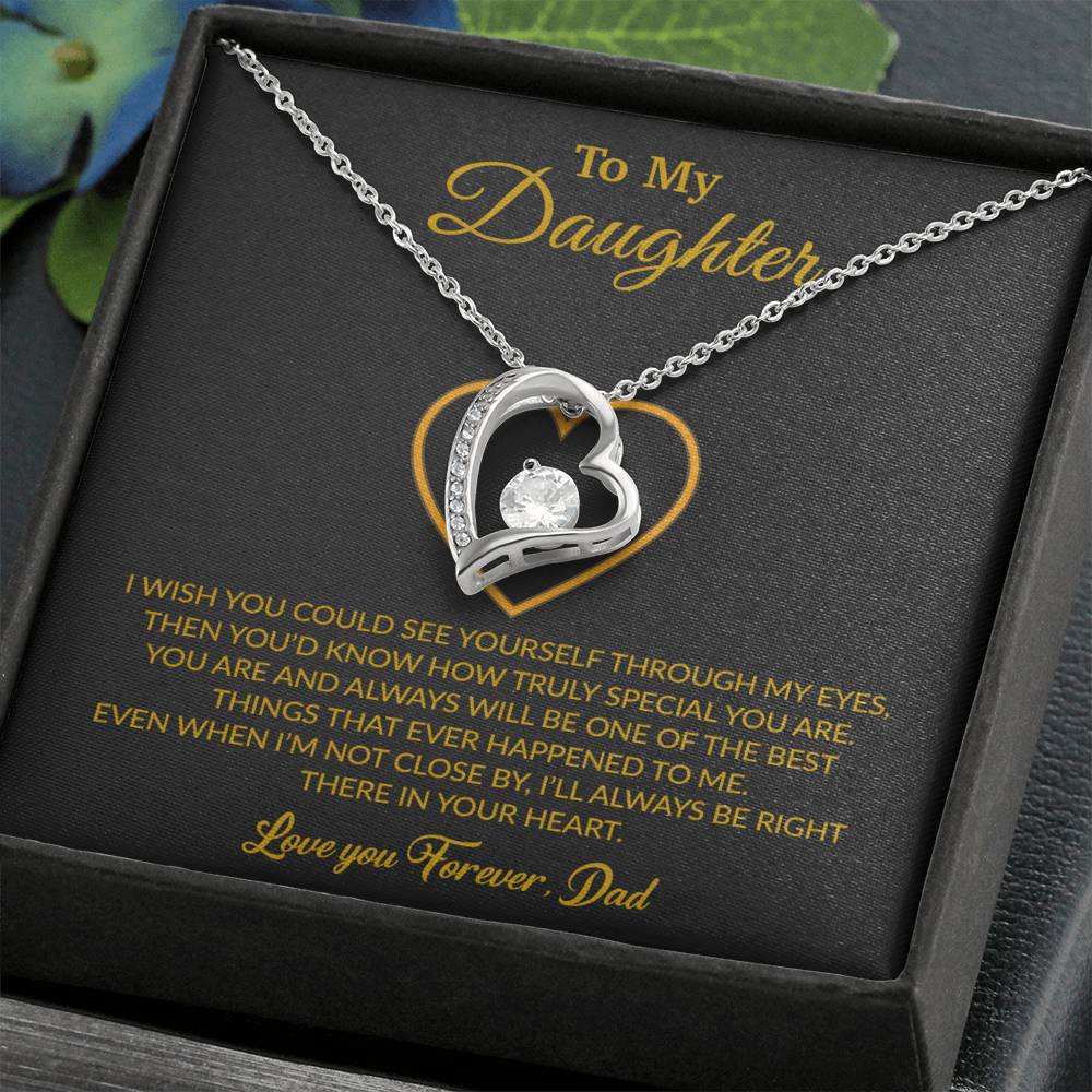 To My Daughter Necklace, Gift for Daughter from Dad, Father Daughter Necklace 22_6_Black