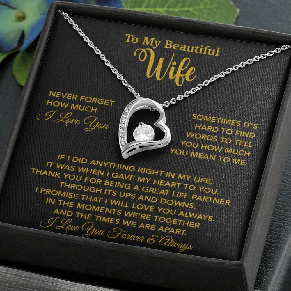To My Wife Necklace, Christmas Gifts For Wife, Anniversary Cute Gift For Wife_Gold_25_9