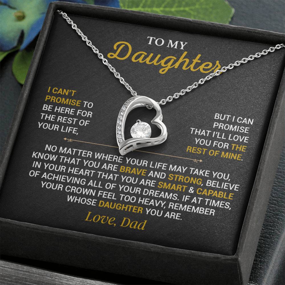 To My Daughter Necklace, Gift for Daughter from Dad,Daughter Father Necklace 7_10_Black