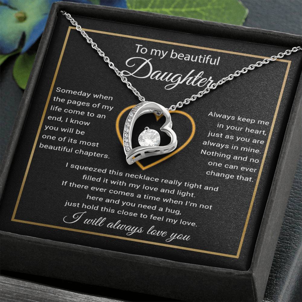 To My Daughter Necklace, Gift For Daughter From Dad, Daughter Father Necklace 28_11_Black