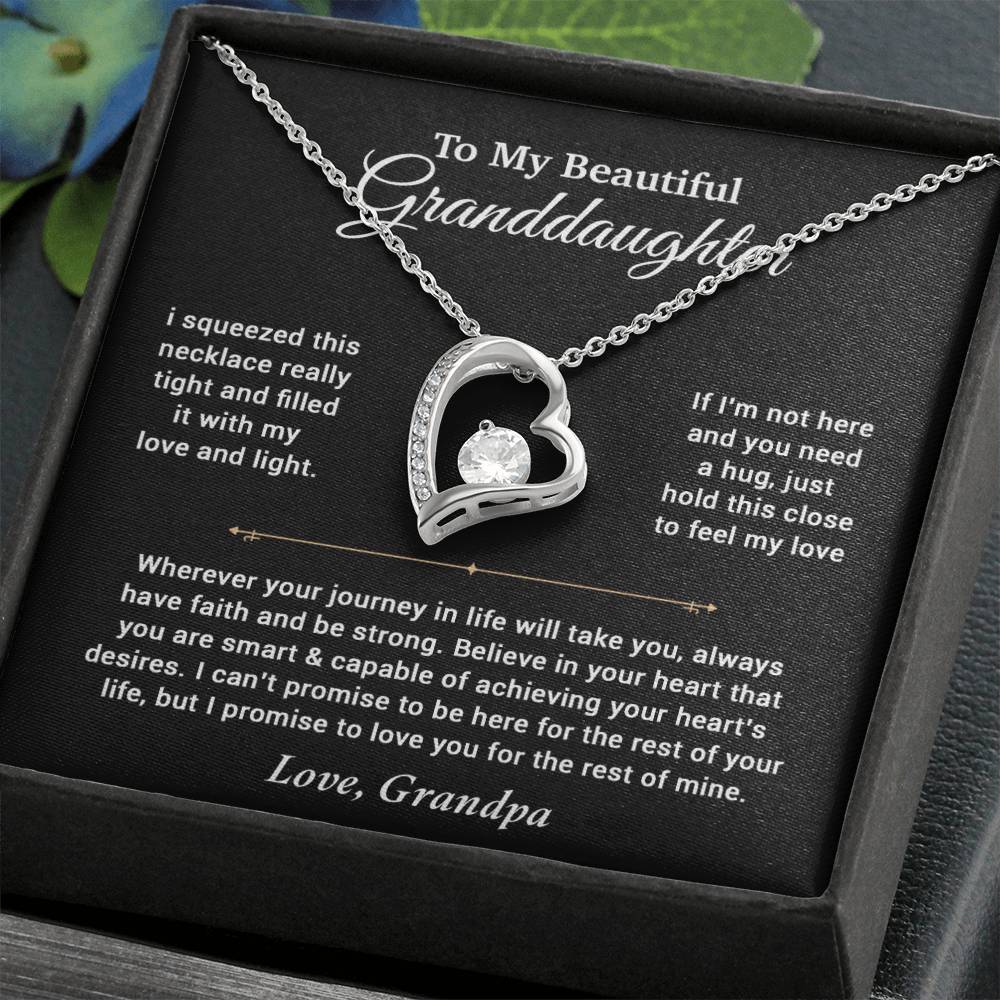 To My Granddaughter Necklace, Birthday Gift For Granddaughter, Birthday Gifts 11_6_Black