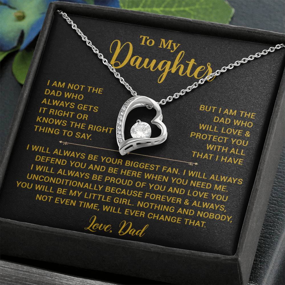 To My Daughter Necklace, Gift for Daughter from Dad, Father Daughter Necklace 8_4_Gold