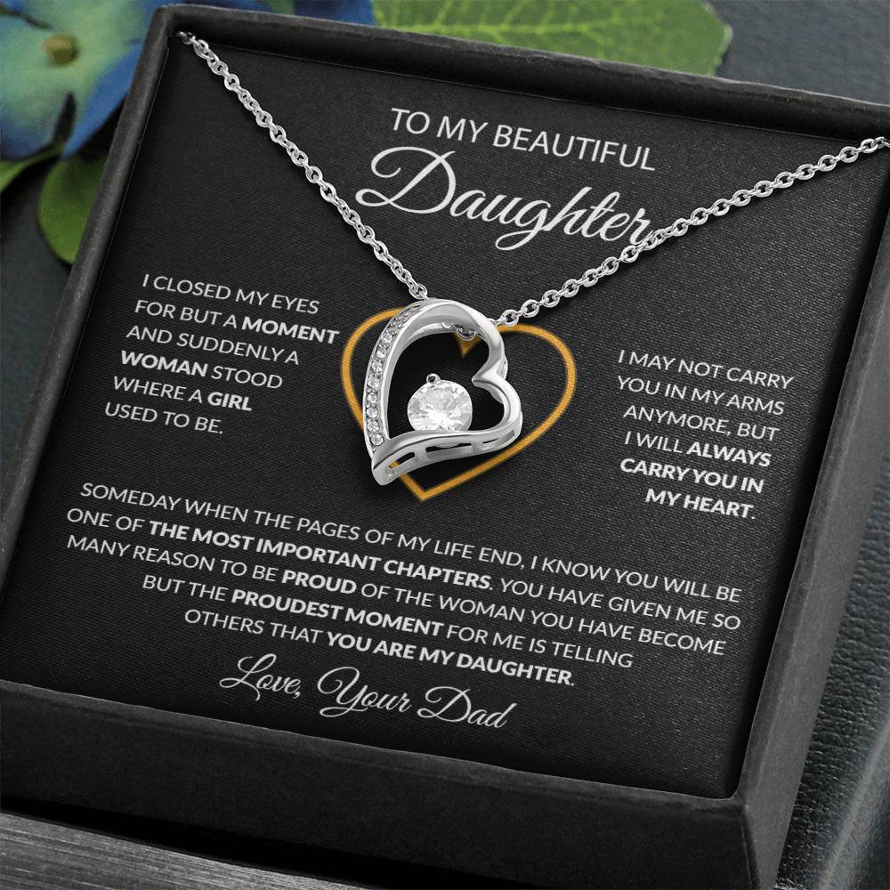 To My Daughter Necklace, Gift For Daughter From Dad, Daughter Father Necklace 8_12_Black