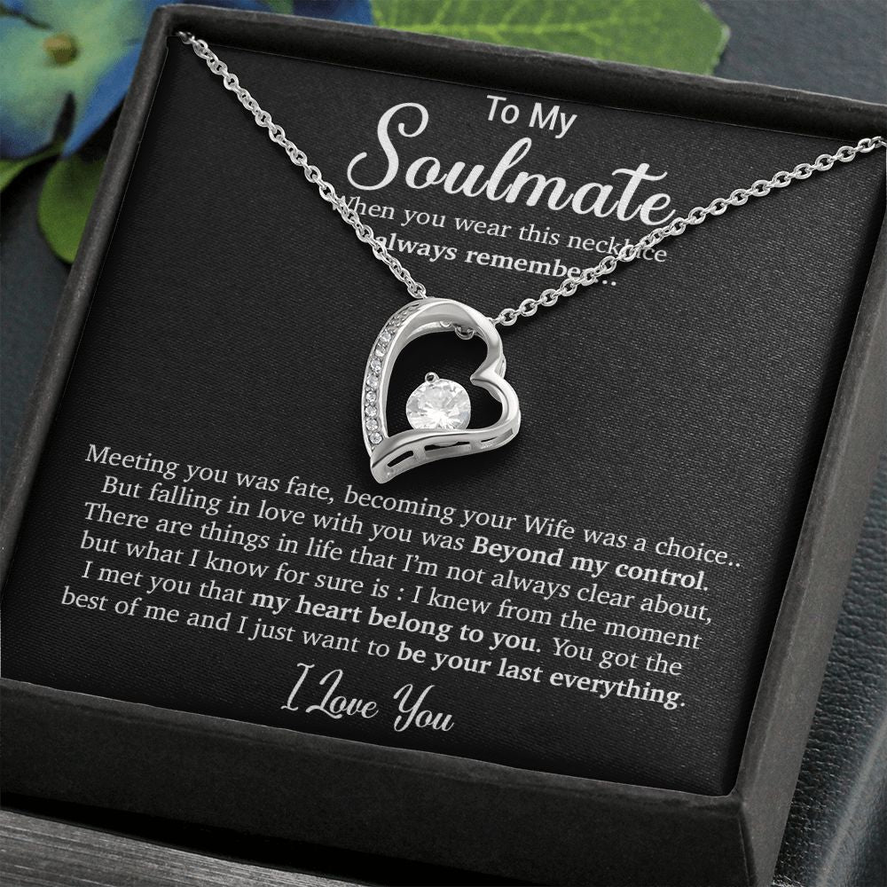 To My Soulmate Necklace, Anniversary Gift, Sentimental Gift, Soulmate Jewelry, Valentine's Day Gift