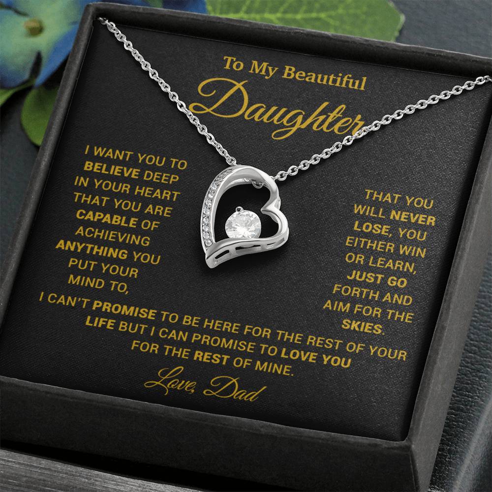 To My Daughter Necklace, Gift for Daughter from Dad, Father Daughter Necklace 26_2_Gold