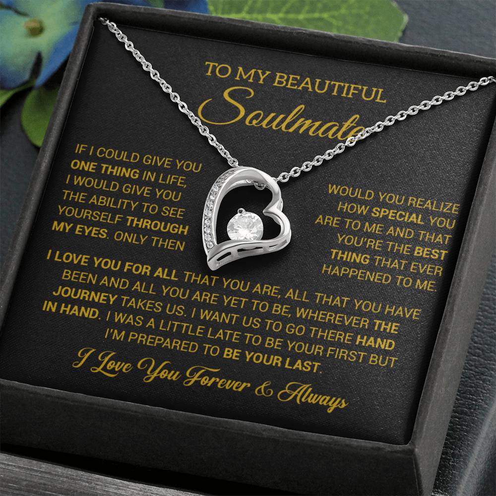 To My Soulmate Necklace, Gift For Wife Girlfriend From Husband, Birthday Gift