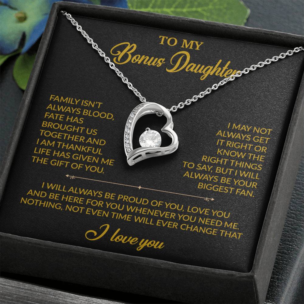 To My Bonus Daughter Necklace, Gift for Bonus Daughter, Step Daughter Birthday 20_2_Gold