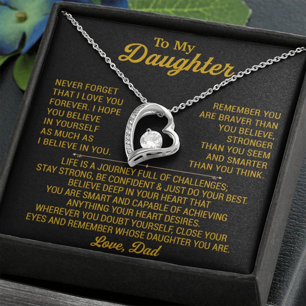 To My Daughter Necklace, Daughter Father Necklace, Daughter Gift From Dad 28_8_Gold