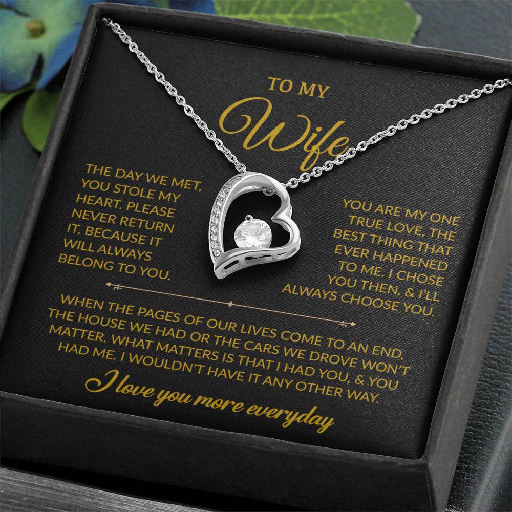 To My Wife Necklace, Gift For Wife, Anniversary Gift For Wife, Necklace For Wife 27_7_Gold