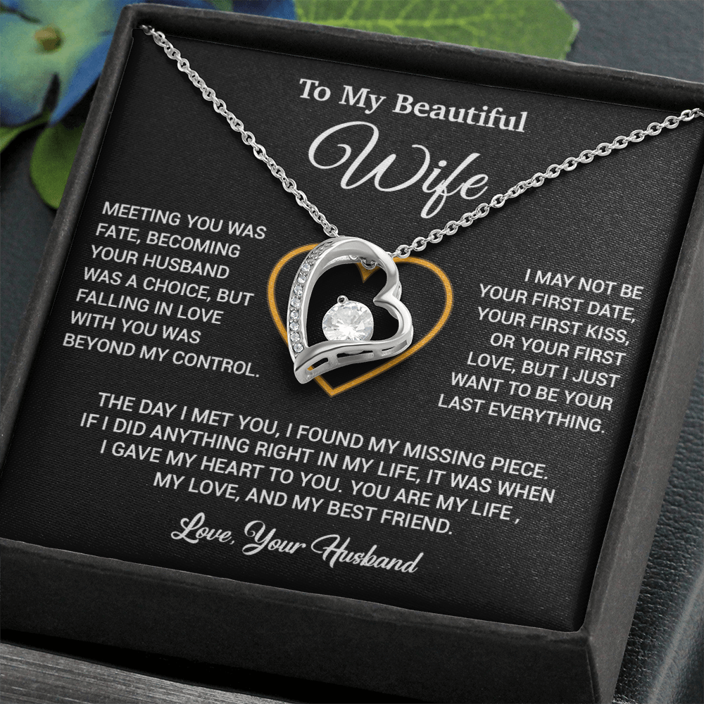 To My Wife Necklace, Gift For Wife, Anniversary Gift For Wife, Necklace For Wife 3_2_Black