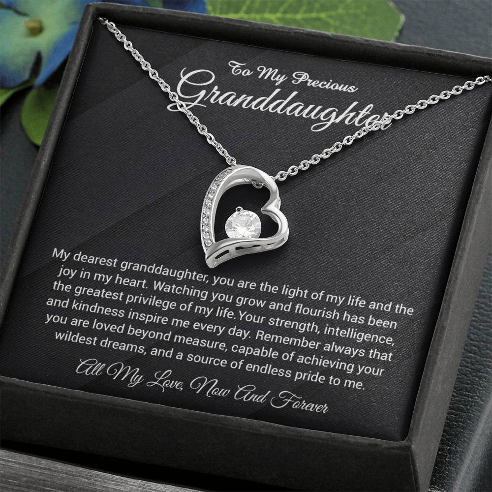 To My Granddaughter Necklace, Gift From Grandmother to Granddaughter Necklace