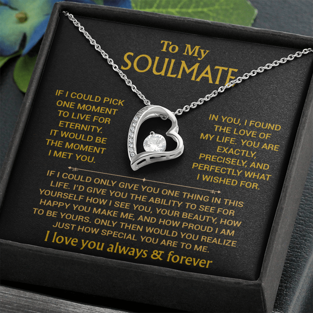 To My Soulmate Necklace, Soulmate Gift, Gift For Girlfriend, Christmas Gift 27_8_Gold