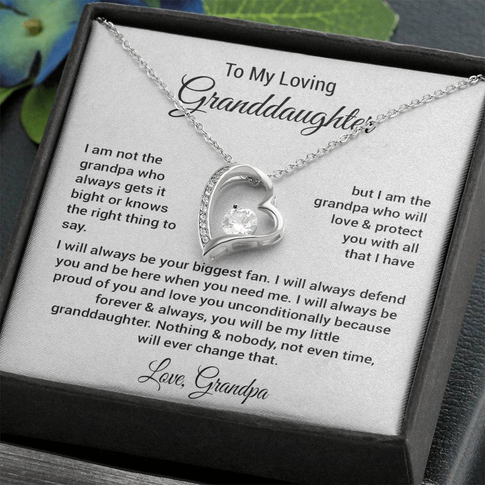 To My Granddaughter Necklace, Xmas Birthday Gift For Granddaughter from Grandpa 1_11_White