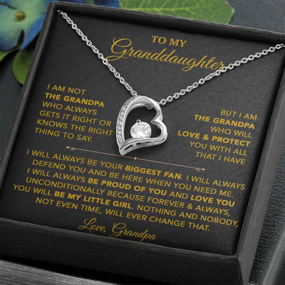 To My Granddaughter Necklace, Granddaughter Gift from Grandpa, Christmas Gift 28_8_Gold