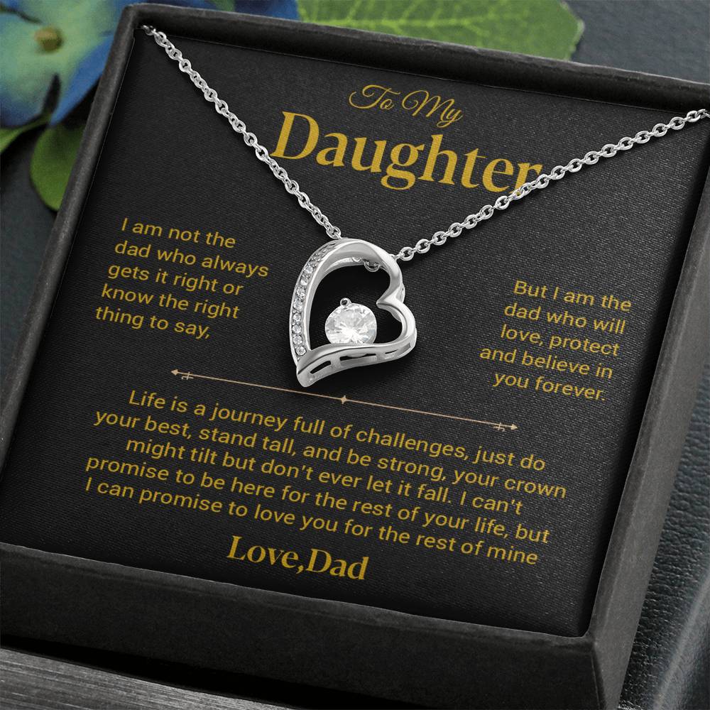 To My Daughter Necklace, Gift for Daughter from Dad, Father Daughter Necklace 25_12_Gold