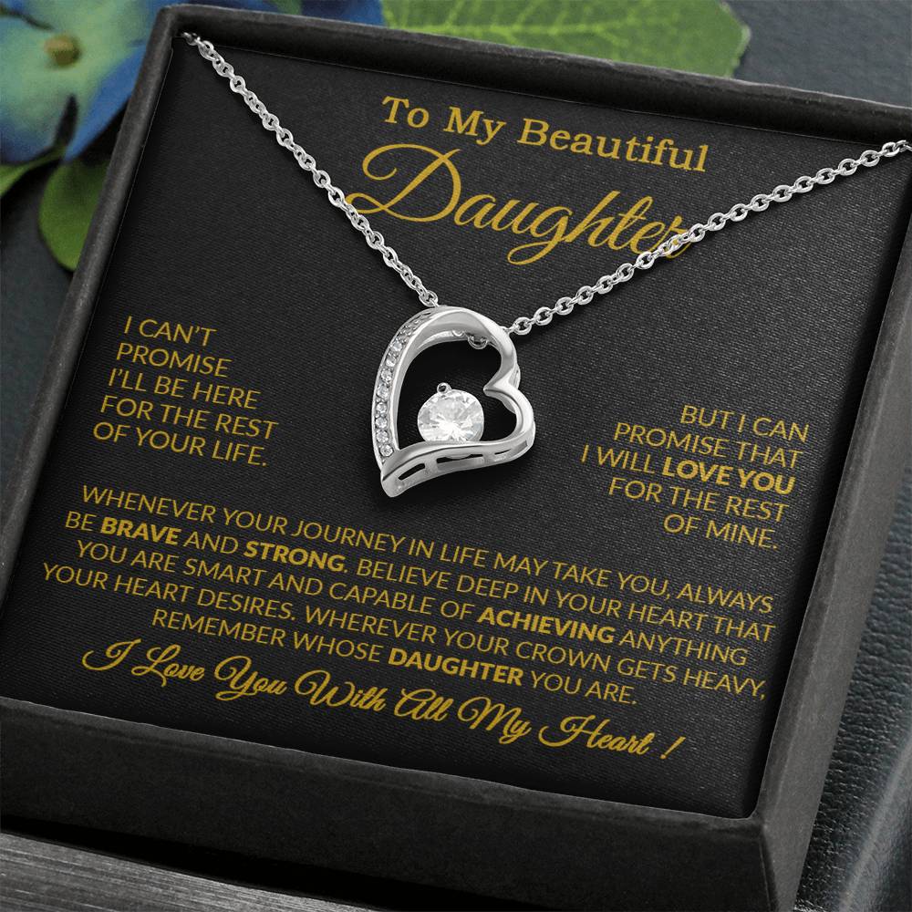 To My Daughter Necklace Gift From Dad, Daughter Gift, Father Daughter Necklace 16_9_Gold