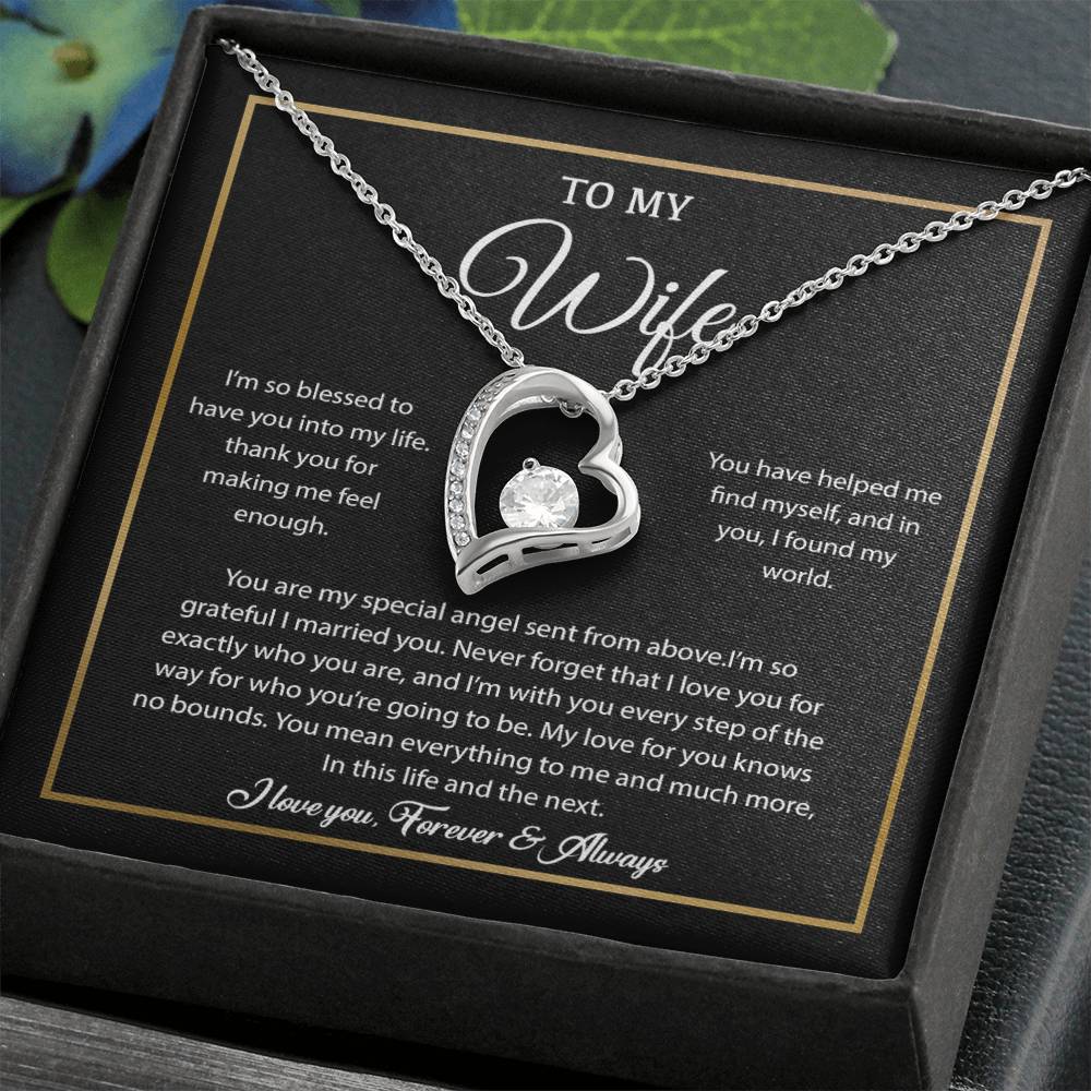 To My Wife Necklace, Gift For Wife, Anniversary Gift For Wife, Necklace For Wife 21_7_Black