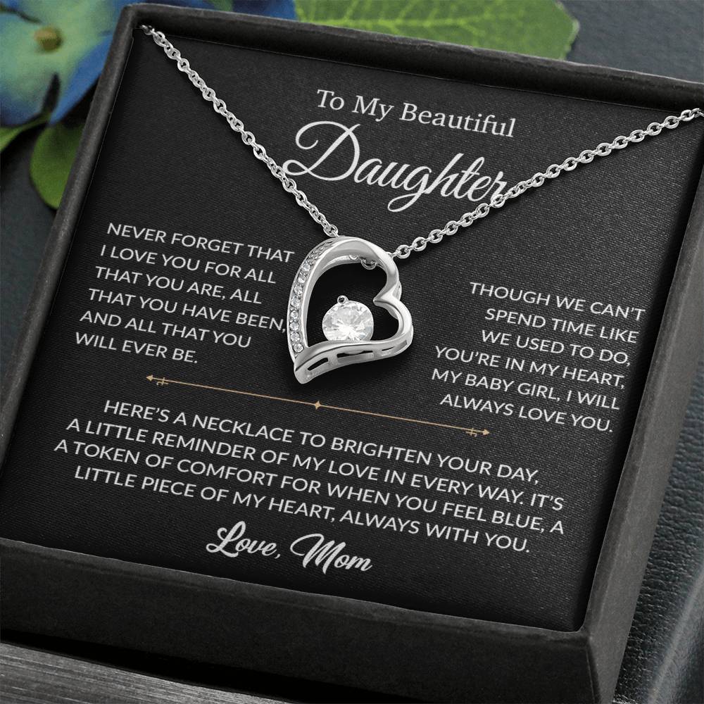 To My Daughter Necklace, Gift for Daughter from mom, Daughter mother Necklace 27_6_Black