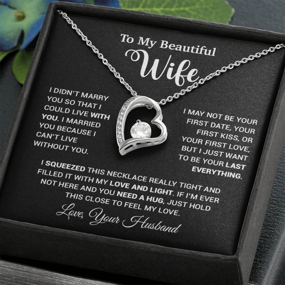 To My Wife Necklace, Wife Gift From Husband, Wife Husband Necklace, Christmas Gift 25_9_Black