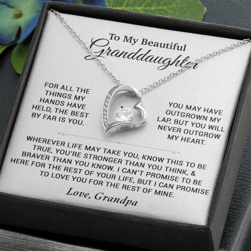 To My Granddaughter Necklace, Birthday Gift For Granddaughter, Birthday Gifts 8_6_White