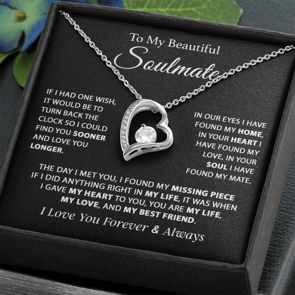 To My Soulmate Necklace, Gift For Girlfriend Wife, Birthday Gifts Christmas Gifts 11_11_Black