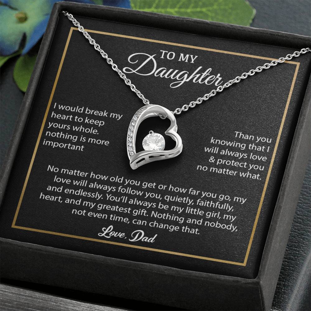 To My Daughter Necklace, Gift for Daughter from Dad, Father Daughter Necklace 4_6_Black