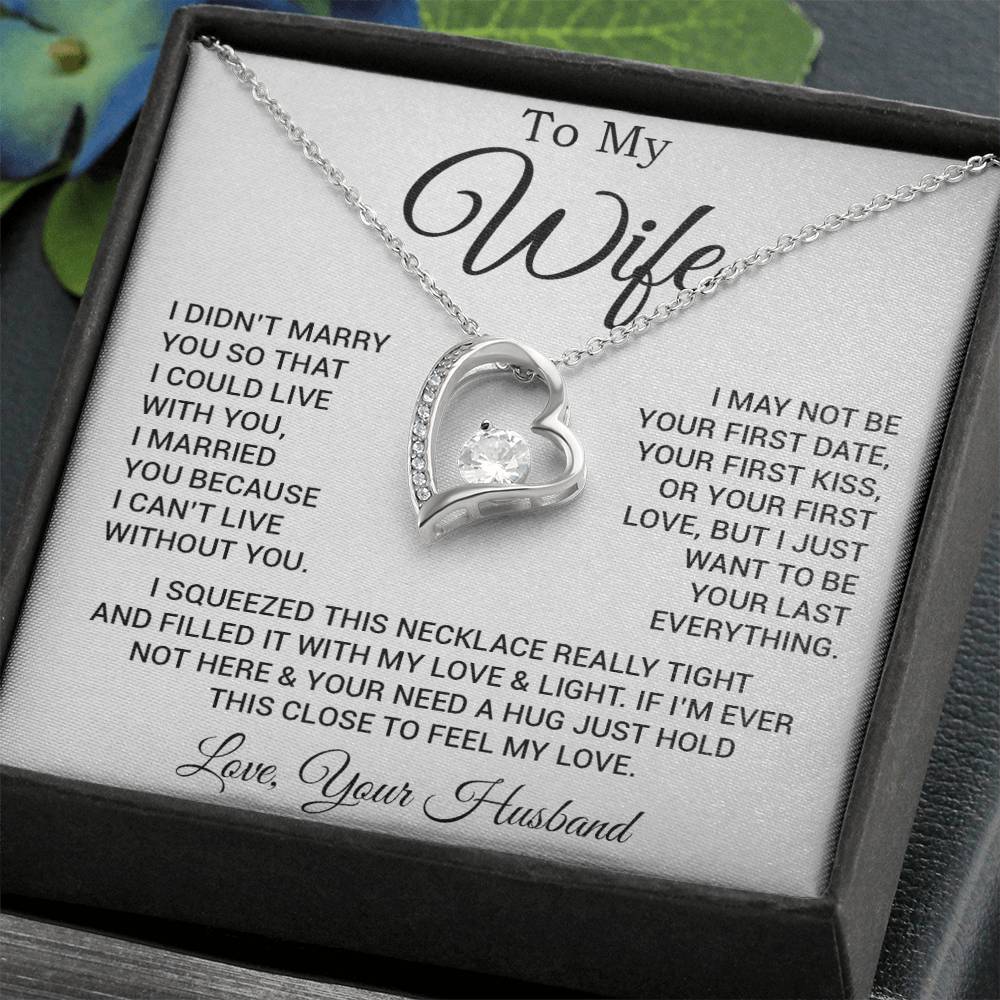 To My Wife Necklace, Gift For Wife, Anniversary Gift For Wife, Necklace For Wife 25_2_White