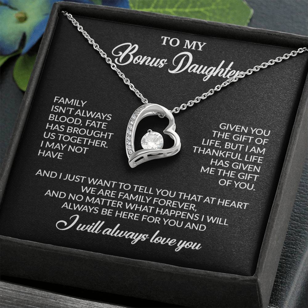 To My Bonus Daughter Necklace, Gift for Bonus Daughter, Step Daughter Birthday 26_11_Black