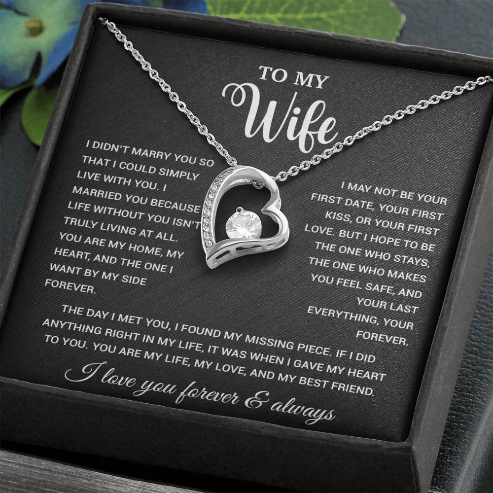 To My Wife Necklace, Gift For Wife, Anniversary Gift For Wife, Necklace For Wife 21_9_Black