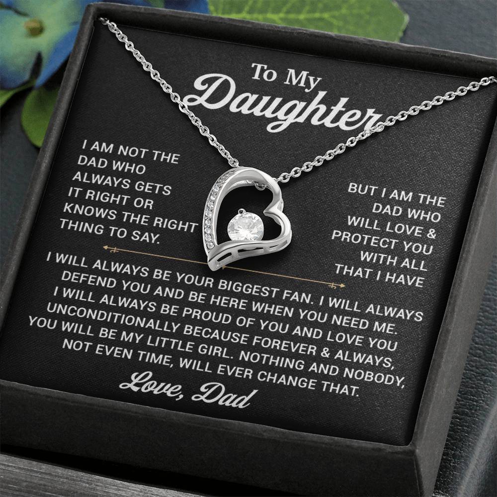 To My Daughter Necklace, Gift for Daughter from Dad, Father Daughter Necklace 1_11_Black