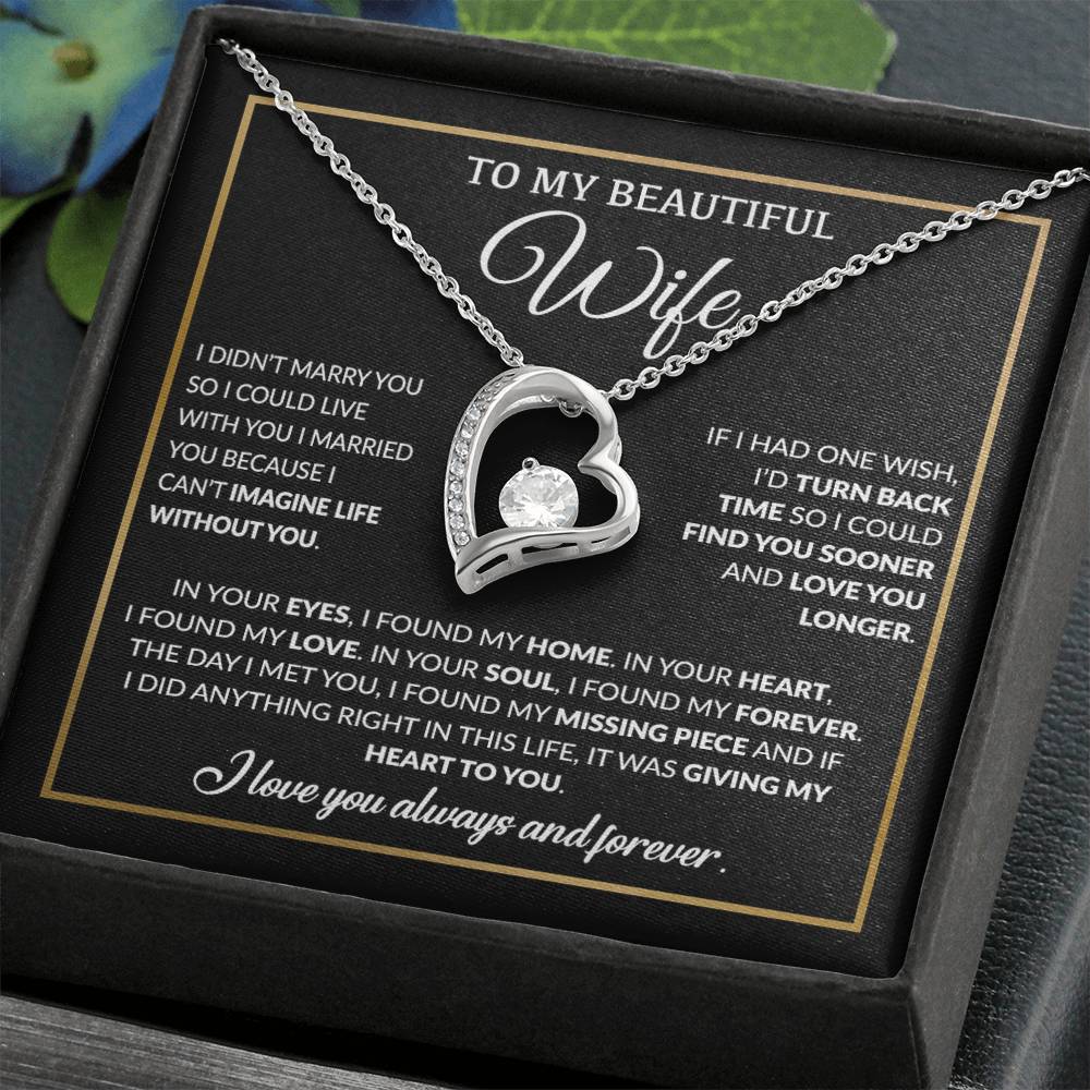 To My Wife Necklace, Christmas Gifts For Women, Anniversary Gift For Wife 15_12_Black