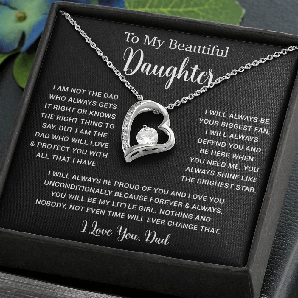 To My Daughter Necklace, Gift for Daughter from Dad, Father Daughter Necklace  6_5_Black