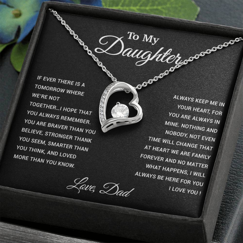 To My Daughter Necklace, Gift for Daughter from Dad, Father Daughter Necklace 26_3_Black