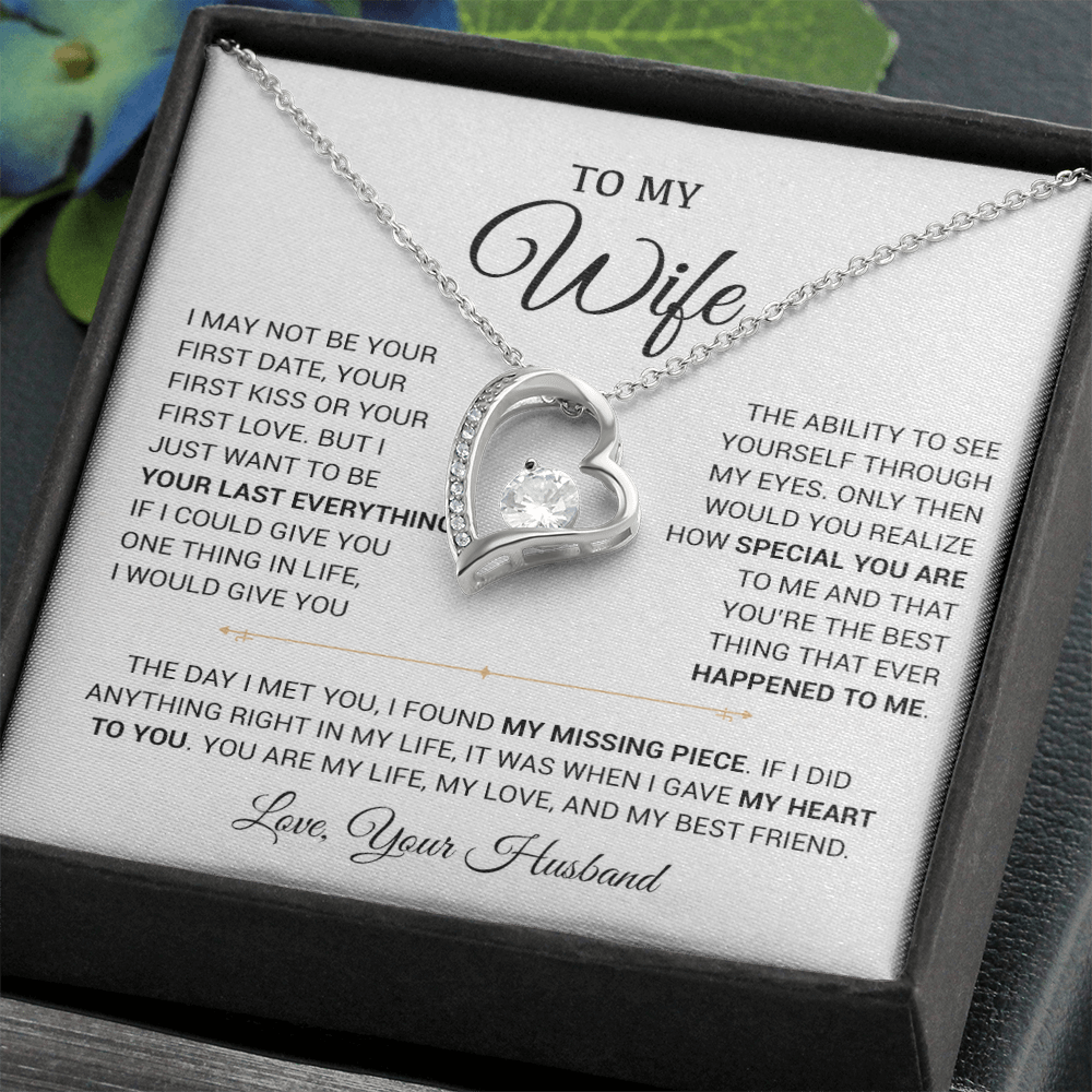To My Wife Necklace, Gift For Wife, Anniversary Gift For Wife, Christmas Gift 17_9_White