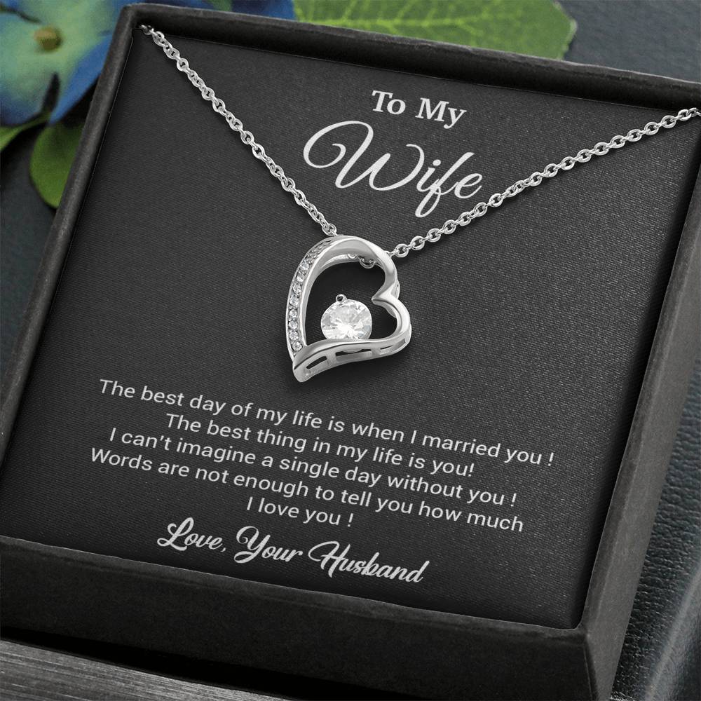 To My Wife Necklace, Gift For Wife, Anniversary Gift For Wife, Necklace For Wife 10_3_Black